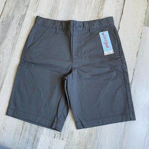 🆓 w/Any $20+ Purchase NWT Cat & Jack Boys Size 10 HUSKY Grey Twill Shorts